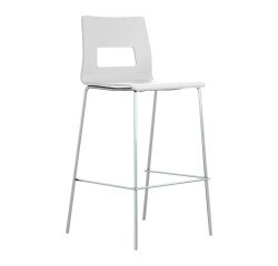 Tabouret Celsio coque bois multiplis finition laquée 4 pieds chromé H 75 cm