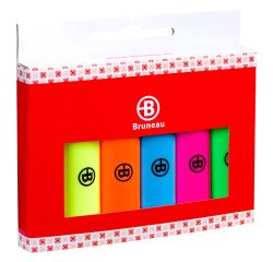 Evidenziatori punta a scalpello Bruneau colori assortiti 6 pezzi