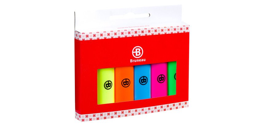 Surligneur Bruneau couleurs assorties Fun - Pochette de 6