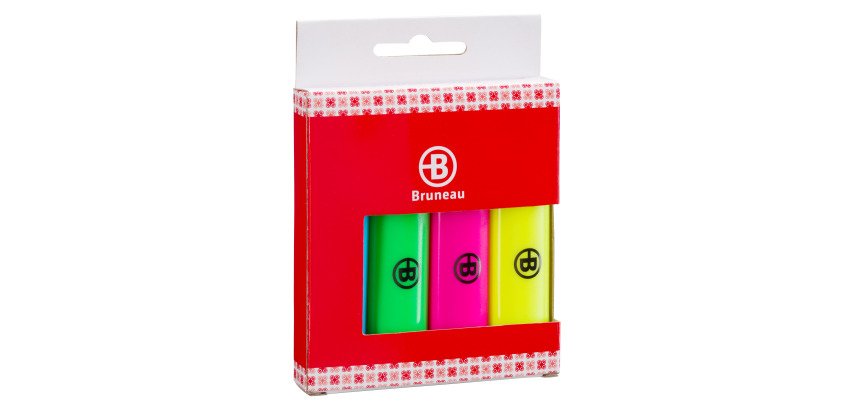 Markierstift Bruneau Sortiment von Farben - Hülle von 4