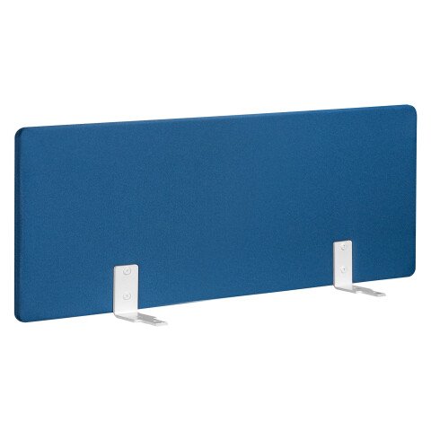 Panel de separación acústica azul 120 cm para escritorios Arko fijación Blanca