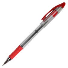 red Balltip pen with cap, Bruneau tip 1 mm