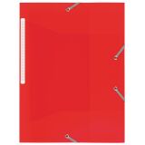 Chemise à élastique 3 rabats plastique Bruneau 24 x 32 cm dos 3 cm rouge