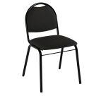 Chaise de réunion tissu piètement noir laqué 3 coloris
