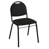 Chaise de réunion tissu piètement noir laqué 3 coloris