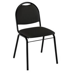 Chaise de réunion tissu piètement noir laqué 3 coloris