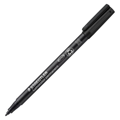 Rotulador permamente Lumocolor Staedtler punta media Negro