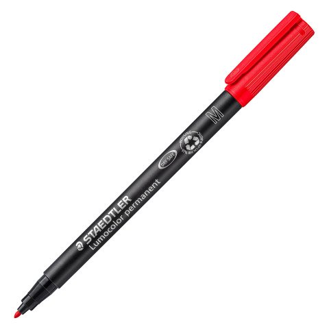Rotulador permamente Lumocolor Staedtler punta media Rojo