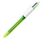 Bolígrafo 4 colores con fluorescente Bic