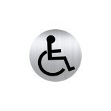 Plaque pictogramme Ø 8 cm « WC Handicapé »