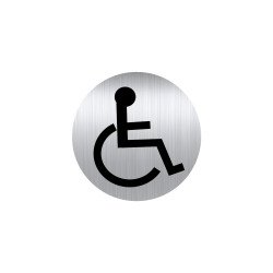 Durable plastic pictogram  Ø 8 cm 'toilet for disabled persons" 