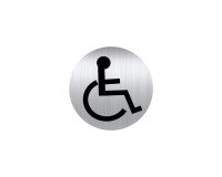 Durable plastic pictogram  Ø 8 cm 'toilet for disabled persons" 