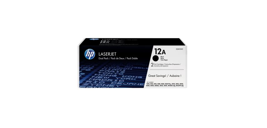 HP 12A - Q2612AD Pack 2 toners noirs pour imprimante laser