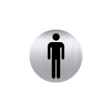 Plaque pictogramme Ø 8 cm « toilette homme »