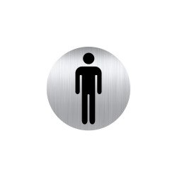 Plaque pictogramme Ø 8 cm « toilette homme »