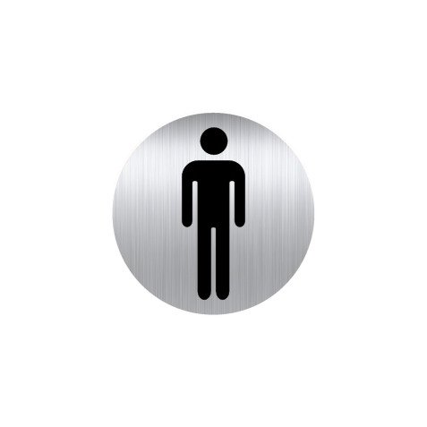 Plaque pictogramme Ø 8 cm « toilette homme »