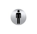 Plaque pictogramme Ø 8 cm « toilette homme » Durable