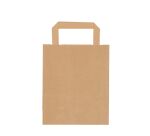 Sac kraft brun poignées plates 22 x 18 x 8 cm - Carton de 50