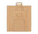Sac kraft brun poignées plates 22 x 18 x 8 cm - Carton de 50