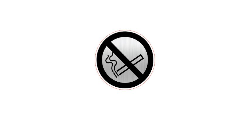 Plaque pictogramme Ø 8 cm « Interdiction de fumer »