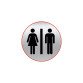 Plaque pictogramme Ø 8 cm « toilette homme/femme »