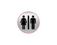 Plaque with pictogram Ø 8 cm 'toilet man/woman' Durable 