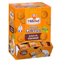 Miniwafeltjes St Michel met karamelstukjes - doos van 200 zakjes