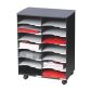 Cabinet multiple compartments black and grey