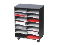 Bijzetkast meerdere vakken zwart en grijs