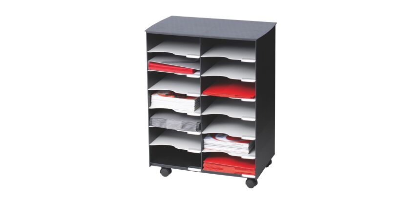 Mobiler Fächerschrank schwarz und grau