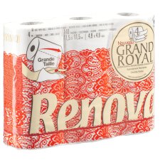 Papier toilette quadruple épaisseur Grand Royal Renova - 30 rouleaux de 140 feuilles