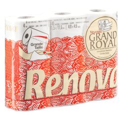 Toiletpapier met vier lagen Grand Royal Renova - 42 rollen van 140 vellen.