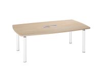 Table de réunion tonneau L 200 x P 115 cm piètement tube métal avec top access Belem