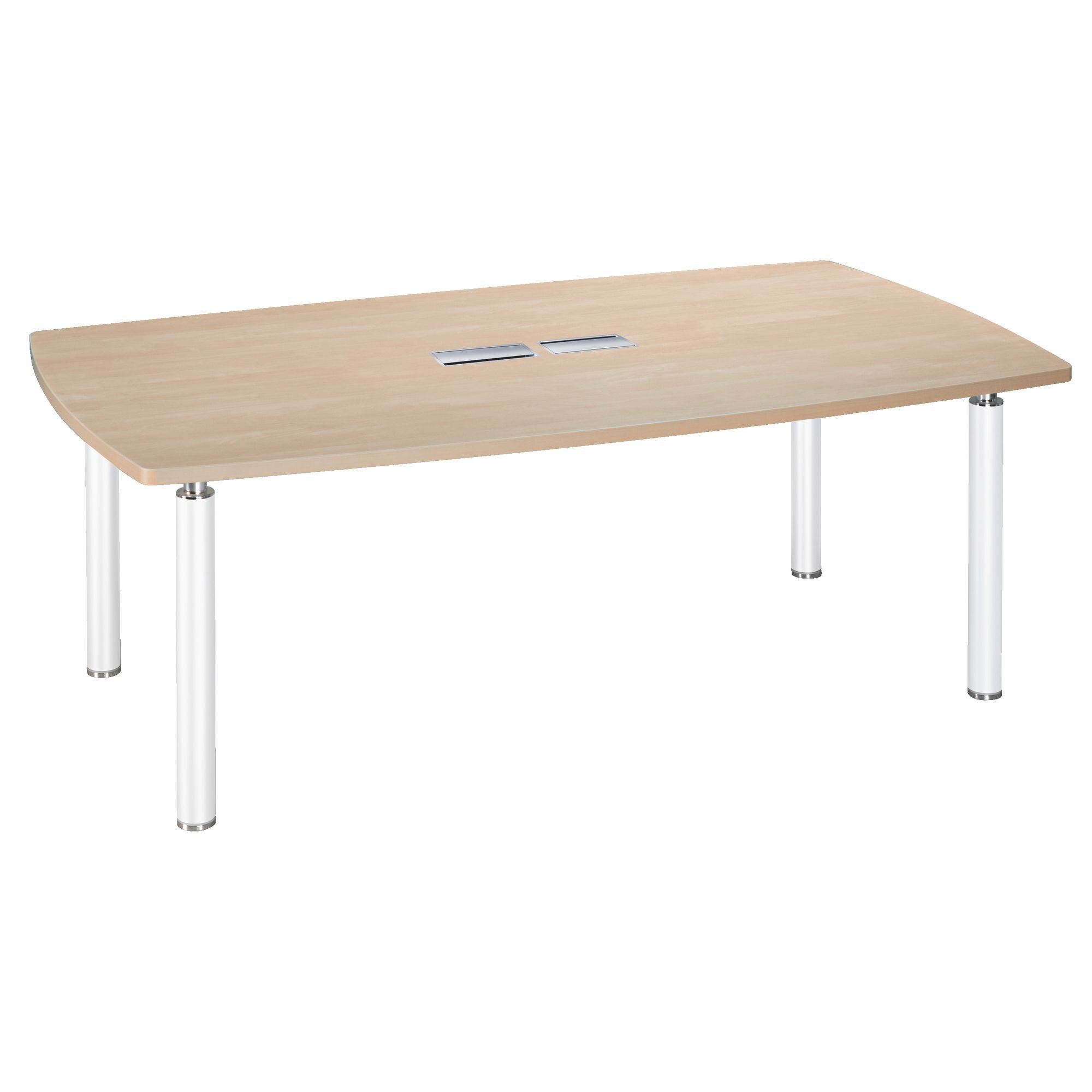 Table de réunion tonneau L 200 x P 115 cm piètement tube métal avec top access Belem