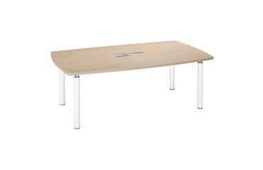 <table>Meeting table barrel L 200 x D 115 cm metal tube base with top access Belem</table>