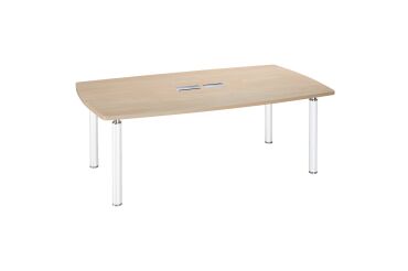Table de réunion tonneau L 200 x P 115 cm piètement tube métal avec top access Belem