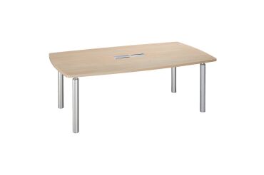 Table de réunion tonneau L 200 x P 115 cm piètement tube métal avec top access Belem