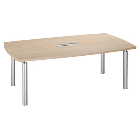 Mesa de reunión Belem color roble claro 200 cm patas aluminio
