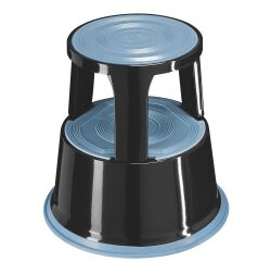 Mobile step stool in metal with 2 steps 