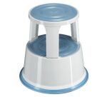 Tabouret marchepied roulant métal 2 marches - gris clair