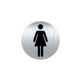 Plaque pictogramme Ø 8 cm « toilette femme »