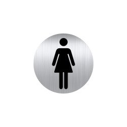 Plaque pictogramme Ø 8 cm « toilette femme »