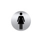 Plaque pictogramme Ø 8 cm « toilette femme »