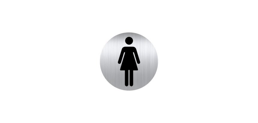 Plaque pictogramme Ø 8 cm « toilette femme » Durable