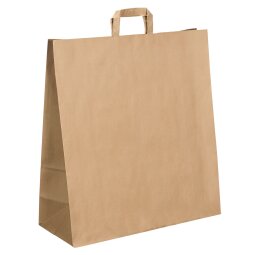 Winkelzakken kraft kleur bruin platte handvatten 48 x 45 x 17 cm - Doos van 50