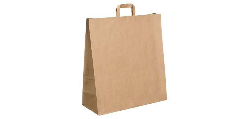 Sac kraft brun poignées plates 48 x 45 x 17 cm - 120 sacs