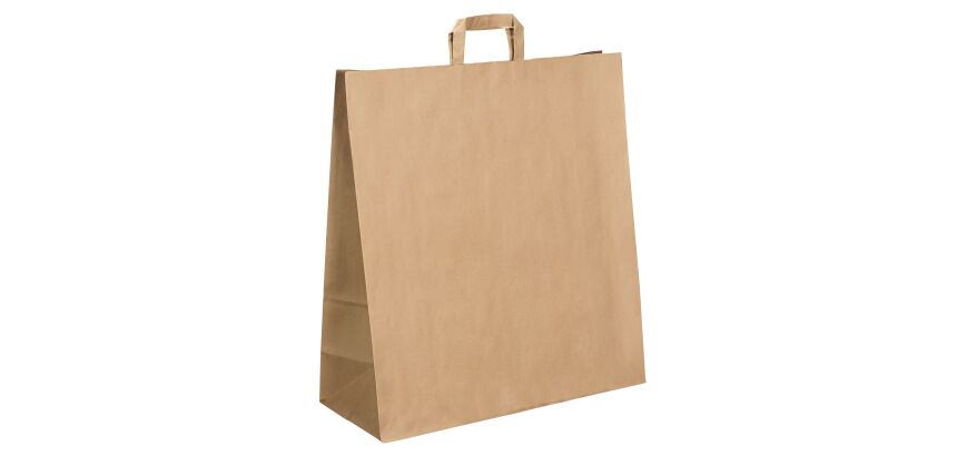 Bolsa kraft marrón asas planas 48 x 45 x 17 cm - Caja de 120