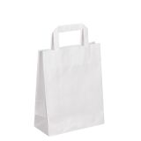 Bolsa kraft blanco asas planas 28 x 22 x 10 cm - Caja de 50