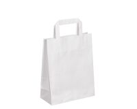 Bolsa kraft blanco asas planas 28 x 22 x 10 cm - Caja de 50