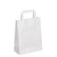 Sac kraft blanc poignées plates qualité 70 g/m2 - 50 sacs